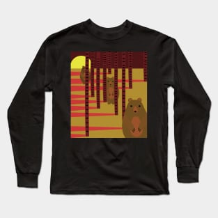 Bears hiding in the woods Long Sleeve T-Shirt